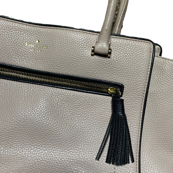 Kate Spade Leather Tan Beige Double Strap Chester Street Allyn Satchel Handbag - Picture 2 of 14